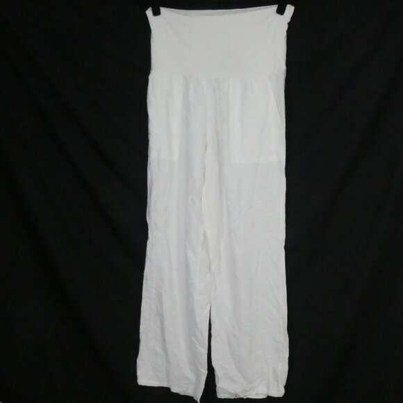 FOCUS 2000 | large | Textured Chic White Wide Leg Pants | NWOT - Picture 1 of 16